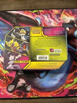 Pokemon TCG: Mewtwo & Mew GX Tag Team Power Partnership Tin Factory Sealed - Image 2