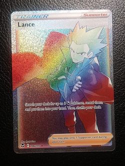 Lance 206/195 Ultra Rare Rainbow Full Art Trainer Silver Tempest NM Pokemon TCG - Image 1