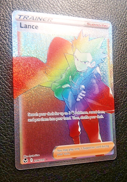 Lance 206/195 Ultra Rare Rainbow Full Art Trainer Silver Tempest NM Pokemon TCG - Image 2