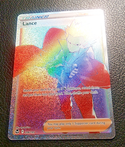 Lance 206/195 Ultra Rare Rainbow Full Art Trainer Silver Tempest NM Pokemon TCG - Image 3