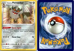 Galarian Perrserker 128/202 Holo R Sword & Shield Pokemon Holo NM - Image 3