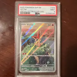 2025 POKEMON SVP EN-SV BLACK STAR PROMO #208 VICTINI PSA 9 - Image 1