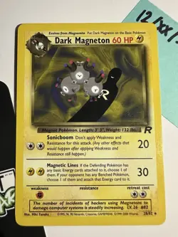 Dark Magneton 28/82, Team Rocket, Pokemon TCG, Unlimited 2000, WOTC, Vintage, NM - Image 1