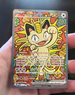 Meowth ex SAR 121/088 Perfect Order English Pokemon Full Art NM Pack Fresh - Image 1