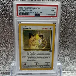 Pokemon PSA 9 Meowth WotC Black Star Holo Promo - Image 1