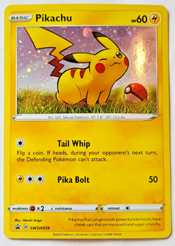 Pokemon TCG: Pikachu Black Star Promo SWSH039 Near Mint - Mint - Image 1