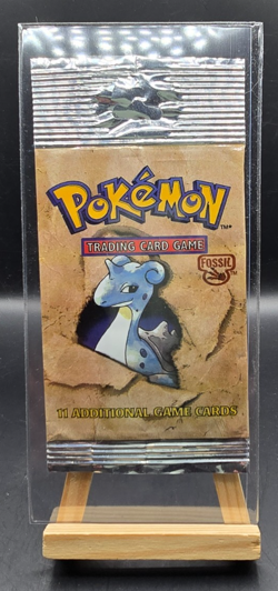 Pokemon TCG WOTC 1999 Fossil EMPTY Booster Pack Long Crimp Lapras Art - Image 1