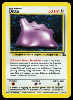 Ditto 3/62 Holo Rare Fossil Pokemon Card - Image 1