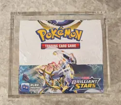 Pokemon TCG: Brilliant Stars Booster Box 36 Packs Sealed | Acrylic Display Case - Image 1