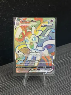 Pokemon TCG Sylveon VMAX Rainbow Secret Rare Card 2021 Evolving Skies 211/203 - Image 1