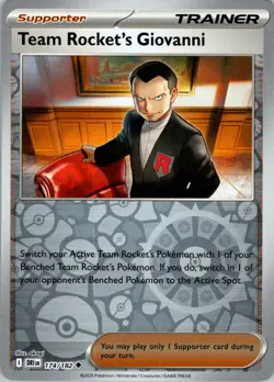 Team Rocket's Giovanni Reverse Holo SV10: Destined Rivals 174/182 NM Pokemon - Image 1