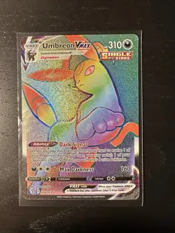 Pokemon Evolving Skies Secret Rare Rainbow Umbreon Vmax 214/203 - Image 1