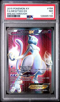 2015 POKEMON XY BREAKTHROUGH MEWTWO EX #158 PSA 7 NEAR MINT #128885198 - Image 1