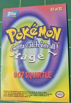 1999 Topps Pokemon Movie Edition Squirtle E7 of 12 Holo - Image 2