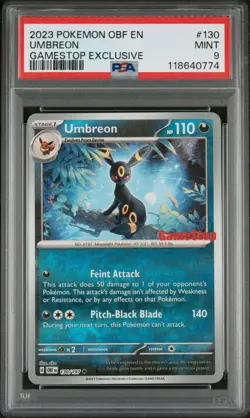 2023 Pokemon Obf EN-Obsidian Flames Umbreon Gamestop Exclusive PSA 9 #130 - Image 1