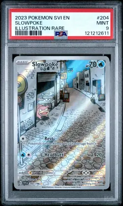 Pokemon TCG Slowpoke Illustration Rare 204/198 Scarlet & Violet Base Set- PSA 9 - Image 1