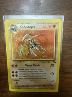 Pokemon TCG Kabutops Fossil Unlimited Non Holo Rare 24/62 LP Condition - Image 1