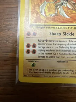 Pokemon TCG Kabutops Fossil Unlimited Non Holo Rare 24/62 LP Condition - Image 5