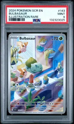 2024 POKEMON SCR EN-STELLAR CROWN ILLUSTRATION RARE #143 BULBASAUR PSA 9 - Image 1