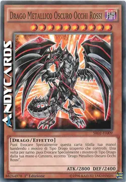 DRAGO METALLICO OSCURO OCCHI ROSSI • Comune • SR02 IT009 • 1Ed • YUGIOH! - Image 1