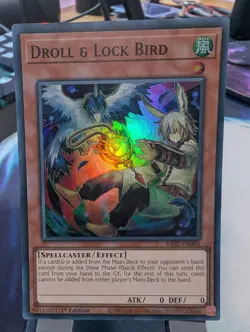 YuGiOh! Droll & Lock Bird RA02-EN006 Super Alt Art 1st Ed* - Image 1