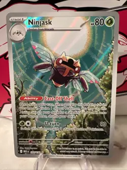 Ninjask 137/132 Me01: Mega Evolution Holo Pokemon Card Full Art Grass Type - Image 1