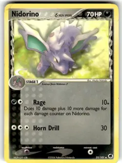 Nidorino (Delta Species) 35/101 Uncommon Dragon Frontiers Pokemon Card LP - Image 1
