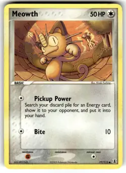 Meowth 77/113 Common Delta Species Pokemon Card - Image 1