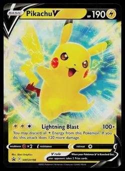 Pokemon Card Sword & Shield Promo Pikachu V SWSH198 Promo Holo - Image 1