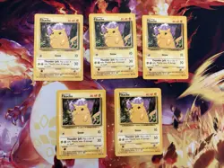 Lot of 5 Base Set Unlimited Pikachu 58/102 Common Pokemon Card LP/NM! - Image 1