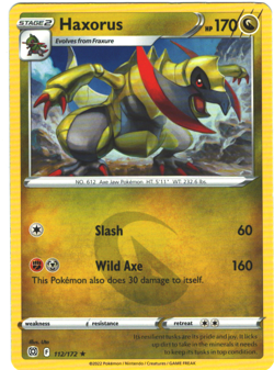 Haxorus 112/172 Brilliant Stars Regular Rare Pokemon Card TCG Pokemon - Image 1
