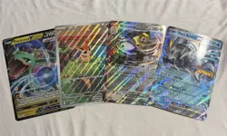 Pokemon JUMBO Card Lot Rayquaza V, Victini, Melmetal ex, Black Kyurem ex - Image 1