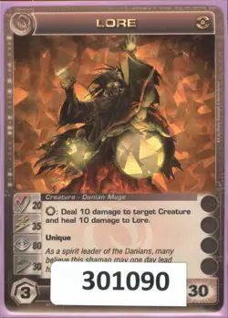 (301090) LORE 20/35/80/30/30 (2 Max Stats) SUPER RARE FOIL Chaotic Card - Image 1