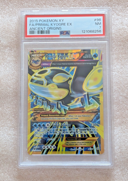 2015 POKEMON XY ANCIENT ORIGINS #96 FULL ART/PRIMAL KYOGRE EX PSA 7 - Image 1