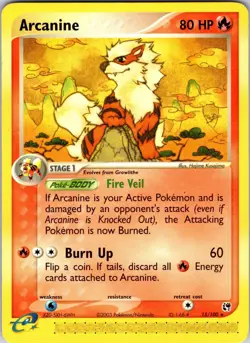 Arcanine 15/100 Sandstorm Pokemon NM Normal - Image 1