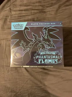 Pokemon Mega Evolution Phantasmal Flames Elite Trainer Box Promo Sleeves Dice - Image 1