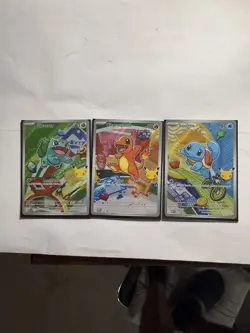 Generation 1 First partners Pokemon English squirtle,bulbasur, and charmander - Image 1