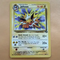 Pokemon Jolteon Jungle 20/64 Rare 70 HP Unlimited Regular English Pokemon TCG - Image 1