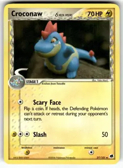 Croconaw (Delta Species) Uncommon Normal Dragon Frontiers 27/101 NM Pokemon TCG - Image 1