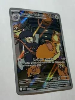 Pokemon Team Rocket's Raticate 202/182 Sv10 Destined Rivals Illustration Rare H… - Image 3