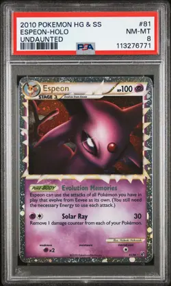 2013 POKEMON UNDAUNTED ESPEON PRIME #81 ULTRA RARE PSA 8 NM #113276771 - Image 1