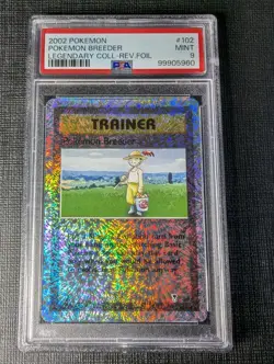 PSA 9 Pokemon Breeder Holo Foil Legendary Collection 102/110 English 2002 - Image 1