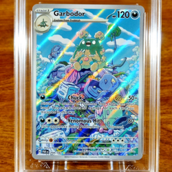 Pokemon SV Paradox Rift Garbodor 204/182 AGS Gem-MT 10 FA Holo Secret Rare 2023 - Image 2