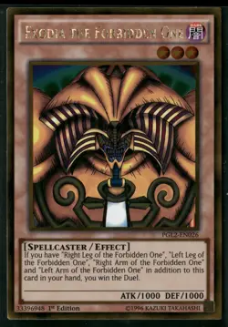 Exodia the Forbidden One PGL2-EN026 Gold Rare Yu-Gi-Oh 1st Edition Near Mint - Image 1