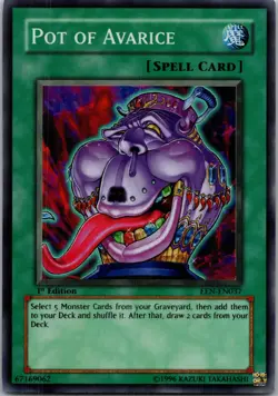 Yugioh Pot of Avarice EEN-EN037 1st Edition Super Rare NM - Image 1
