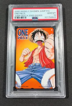 2000 Japanese Weekly Jump Phone Card One Piece PSA 10 GEM MINT Monkey D. Luffy - Image 1