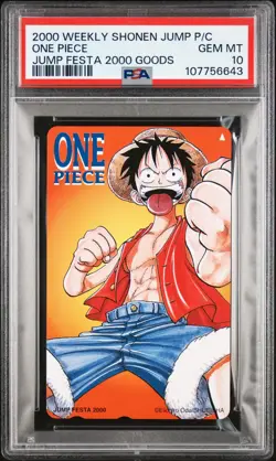 2000 Japanese Weekly Jump Phone Card One Piece PSA 10 GEM MINT Monkey D. Luffy - Image 3