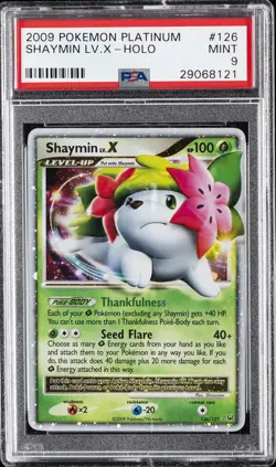 2009 POKEMON PLATINUM #126 SHAYMIN LV.X-HOLO PSA 9 - Image 1