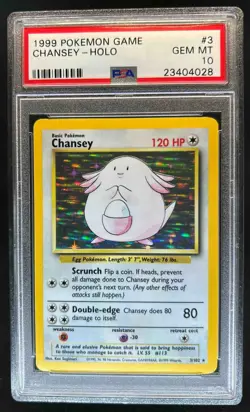 1999 Pokemon Chansey Holo #3 PSA 10 - Image 1