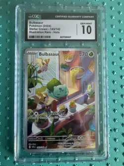 Pokemon Bulbasaur 143/142 Holo Illustration Rare Stellar Crown - CGC 10 - Image 1